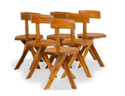 Pierre Chapo — Set of 6 S34 chairs