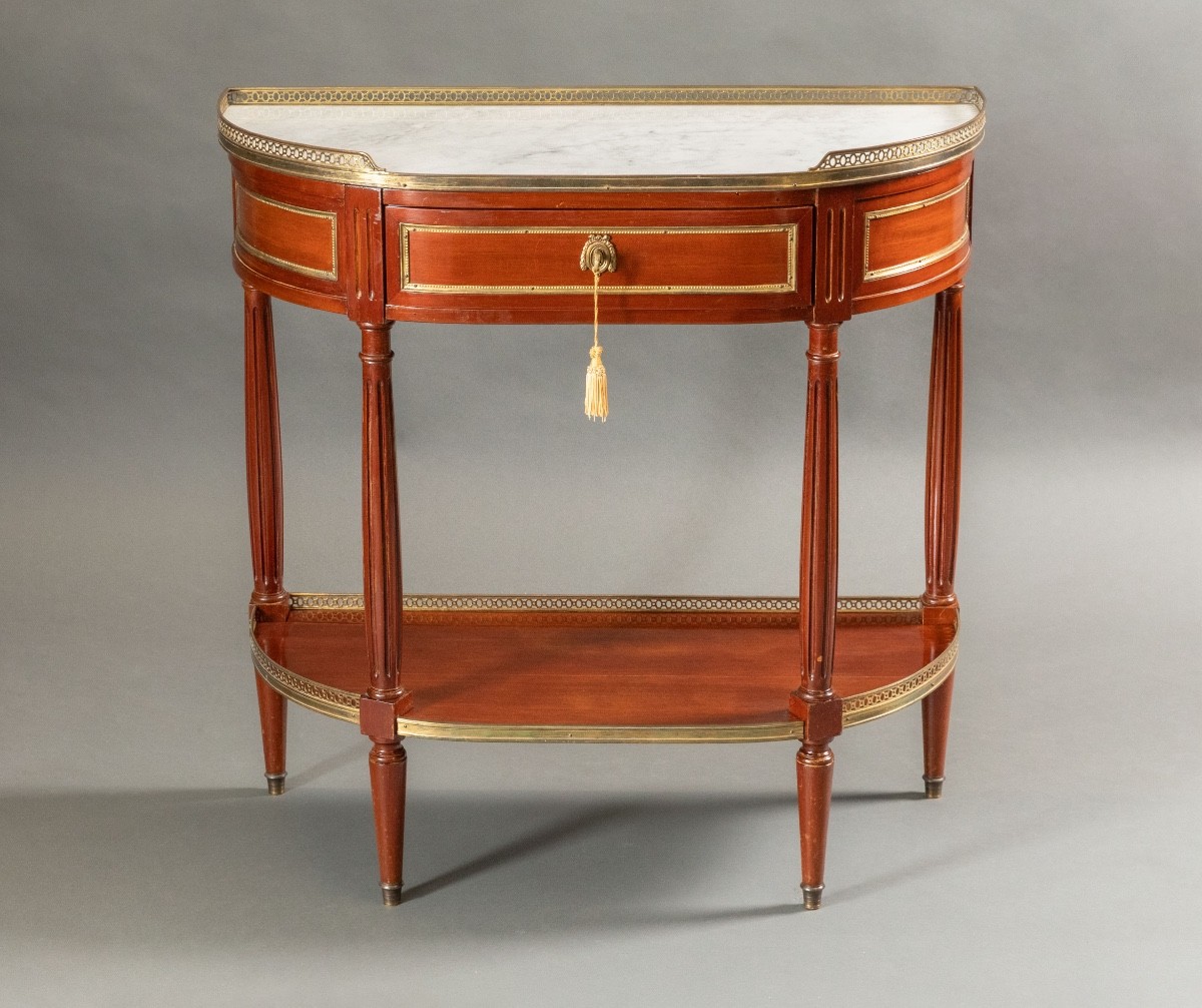 Console demi-lune Louis XVI, Maison Gauffe